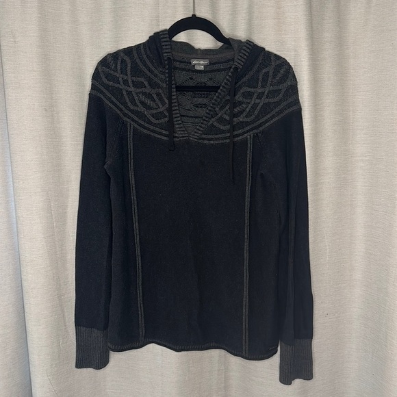 EDDIE BAUER GREY SWEATER HOODIE - Picture 1 of 8